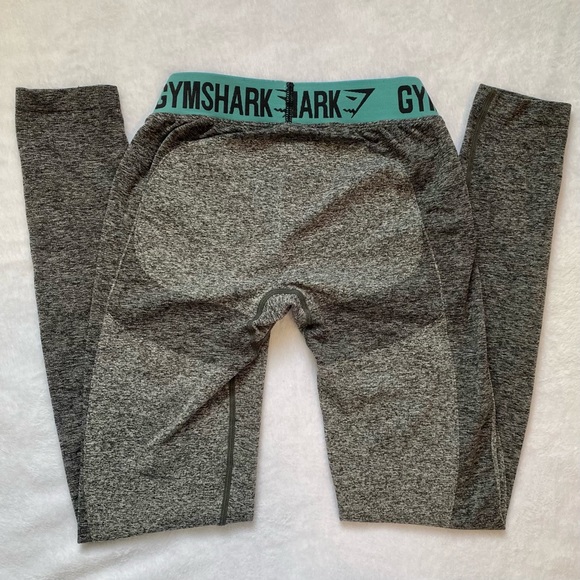 Gymshark Flex Leggings EUC Size S Grey Turquoise - Picture 3 of 4